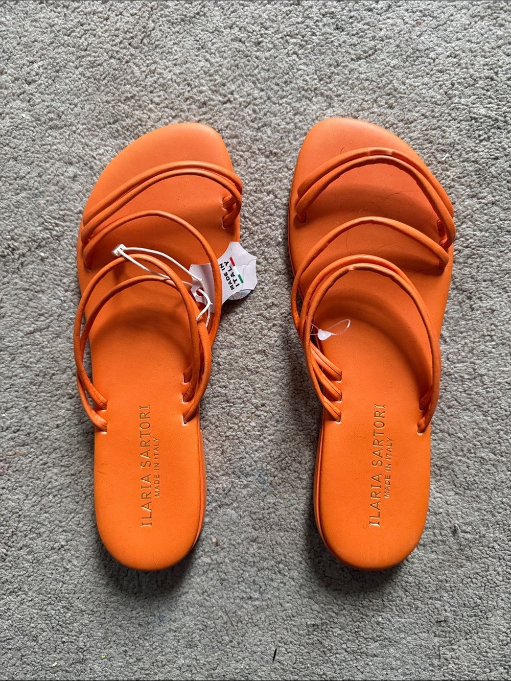 Italian made women orange sandals